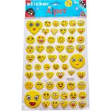 Modellino Kabartma Sticker Etiketler 30X17CM Emoji Kalp Hayvanlar Bayrak Meyveler Smiley Kuşlar Kelebekler - ALP-204