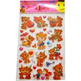 Modellino Kabartma Sticker Etiketler 30X17CM Emoji Kalp Hayvanlar Bayrak Meyveler Smiley Kuşlar Kelebekler - ALP-208