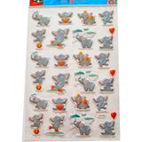 Modellino Kabartma Sticker Etiketler 30X17CM Emoji Kalp Hayvanlar Bayrak Meyveler Smiley Kuşlar Kelebekler - ALP-502