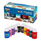 Modellino Nova Color Kumaş Boyası 10 Renkli Set Yıkanabilir Ve Solmaya Dayanıklı 30 Ml Her Renk İçin - Çok Renkli
