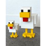 Modellio3D Minecraft Tavuk Figürü - 3D Baskı Koleksiyon Ürünü Plastik Malzeme ile 9 cm Boyut Seçeneği - 9-cm