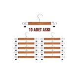 MODELPAZAR 10 ADET Elbise Askısı Ahşap Askılık Mandallı Kıyafet Askısı etek Askısı Mandallı Pantolon Askısı