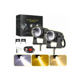 MODELPAZAR Motosiklet Scooter Mini Sis Farı Set Düğme Hediyeli Beyaz Sarı Mini Kasa 12V/24V Led Işık