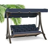 Modelsan Ladin Ahşap Salıncak Dış Mekan Bahçe, Teras Salıncağı -Lacivert Comforte