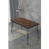Modelvizyon 60x90 Dekoratif Ceviz Mutfak Balkon Bahçe Cafe Yemek Masası