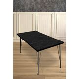 Modelvizyon New 60X90 Dekoratif Siyah Mermer Mutfak-Balkon Masası
