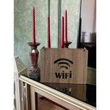 Modem Saklama Kutusu - 25x18x9 Cm Dekoratif Ahşap Modem Saklama Kutusu Modem Rafı