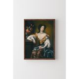 Modena'lı Meryem - Ahşap Desenli Çerçeve, Ceviz, 50 x 70