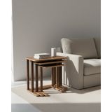 Modenza CEVİZ Zigon Sehpa – Modern 3’lü Sehpa Seti Minimalist Tasarım Salon & Oturma Odası CEVİZ ZİGON