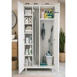 Modenza Mutfak %100 Mdf Çok Amaçlı Banyo Düzenleyici - Kiler Dolabı - Süpürge Paspas Deterjan Dolabı - Beyaz
