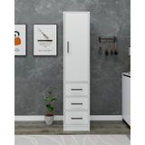 Modera Çok Amaçlı Dolap 3 Çekmeceli Kapaklı Modern Saklama Dolabı, Mutfak Banyo Dolabı, Beyaz Beyaz