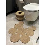 Moderin Görünüm Doğal Jüt Banyo Klozet Önü Paspası Sepet Çift Taraflı Kullanımına Uygun Paspas Çöp Kovası Takımı Banyo Düzenleyici Seti (HASIR-BEJ)