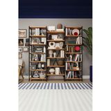 Modern 18 Raflı Metal Kitaplık Üçlü Ayrılabilir Modül Dekoratif Çok Amaçlı Kitaplık Metalk03 Petra