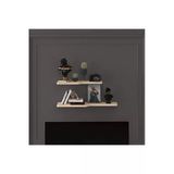 Modern 2'Li Uçan Raf Çok Amaçlı Duvar Rafı Organizer %100 Mdf Kitaplık Mutfak Banyo Rafı Drf03 Meşe