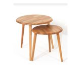 Modern 2'li Yuvarlak Zigon Sehpa Yuvarlak, Şık & Minimalist Tasarım İskandinav Stil Harmoni2linoow1000