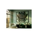 Modern 3 Parçalı Lotus Çiçeği Ve Mandala Motifli Estetik Metal Duvar Panosu