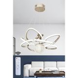 Modern 3 Renk Kumandalı Krom Büyük Boy Salon Avize Toplu Led Avize