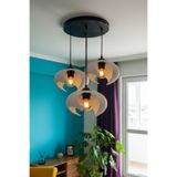 Modern 3’lü Sarkıt Avize Siyah Beyaz Geometrik Tasarım Salon ve Yemek Masası Avizesi Beyaz 30 x 60