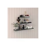 Modern 3'Lü Uçan Raf Çok Amaçlı Duvar Rafı Organizer %100 Mdf Kitaplık Mutfak Banyo Rafı Drf02 Antrasit