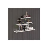 Modern 3'Lü Uçan Raf Çok Amaçlı Duvar Rafı Organizer %100 Mdf Kitaplık Mutfak Banyo Rafı Drf02 Beyaz 1