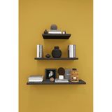 Modern 3'lü Uçan Raf Çok Amaçlı Duvar Rafı Organizer%100 MDF Kitaplık Mutfak Banyo Rafı DRF05 KOYU GRİ