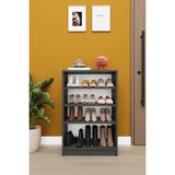 Modern 4 Katlı Raflı Ayakkabılık %100 MDF Çok Amaçlı Düzenleyici A31 - Antrasit