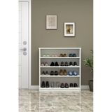 Modern 4 Katlı Raflı Ayakkabılık %100 MDF Çok Amaçlı Düzenleyici A32 - Beyaz