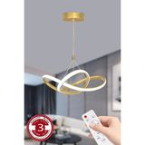 Modern 4 Modlu Sarkıt LED Avize, Gold Renk, Kumandalı, Dimmerli, Şık Tasarım - Altın - Seçenek 1