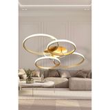 Modern 4'lü Eskitme Gold Yuvarlak Model Günışığı LED Avize Salon Oturma Odası - Günışığı Led Işık