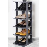 Modern 5 Katlı Ayakkabılık, Portatif Ayakkabı Rafı, Kolay Kurulum, 76x24.5x27.5 cm, 6 Raf ve Destek Parçaları ile (GRİ)