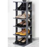 Modern 5 Katlı Ayakkabılık, Portatif Ayakkabı Rafı, Kolay Kurulum, 76x24.5x27.5 cm, 6 Raf ve Destek Parçaları ile (GRİ)