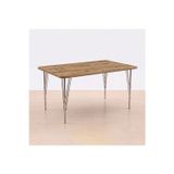 Modern Ahşap Desenli 6 Kişilik Yemek Masası 119x89 cm – Sabit Metal Ayaklı Sağlam Mutfak Masası, Çalışma Masası, Balkon Masası