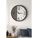Modern Ahşap Duvar Saati 48 cm – Sessiz Mekanizma - Beyaz Gri | Duvar İçin