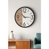 Modern Ahşap Duvar Saati 48 cm – Sessiz Mekanizma - Beyaz Meşe | Duvar İçin