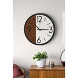 Modern Ahşap Duvar Saati 48 cm – Sessiz Mekanizma - Ceviz Beyaz | Duvar İçin