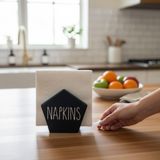 Modern Ahşap Peçetelik - Minimalist Mutfak ve Masa Aksesuarı - Dekoratif Peçete Tutucu (SİYAH)
