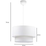 Modern Avize Pasta Kumaş Sarkıt Beyaz PAV40 - 1