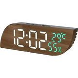 Modern Ayna Ekranlı Dijital Masa Saati | Alarm, Termometre, Nem Ölçer, Otomatik Parlaklık Ayarı | USB Veya Pil ile Çalışma Özelliği, Şık Tasarım, Beyaz Işık - Siyah - Gümüş