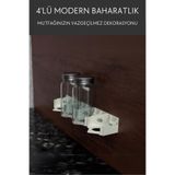 Modern Baharatlık | Dolap, Duvar İçin Baharatlık | Baharatlık Standı | Baharat Tutucu | 1 Adet 4'lü nsmbaharat001