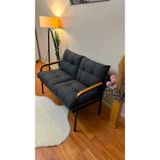 Modern Bahçe Ve Balkon Koltuğu Minderli İkili Oturma Grubu Bordo