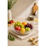 Modern Baklava Desenli Cam Salata Kasesi Meyve Sunumluk Kase Orta Boy 21 Cm