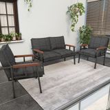 Modern Balkon, Bahçe, Cafe, Metal Kanepe Koltuk Takımı , Bahçe Mobilyası, 211 - Antrasit Koyu Gri