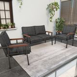 Modern Balkon, Bahçe, Cafe, Metal Kanepe Koltuk Takımı , Bahçe Mobilyası, 211 - Antrasit
