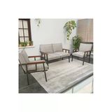 Modern Balkon, Bahçe, Cafe, Metal Kanepe Koltuk Takımı , Bahçe Mobilyası, 211 - Krem