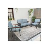 Modern Balkon, Bahçe, Cafe, Metal Kanepe Koltuk Takımı , Bahçe Mobilyası, 211 - Turkuaz