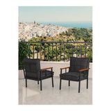 Modern Balkon, Bahçe, Cafe, Metal Koltuk, Kanepe Tekli - Antrasit
