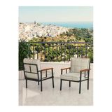 Modern Balkon, Bahçe, Cafe, Metal Koltuk, Kanepe Tekli - Krem