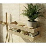 Modern Banyo Rafı - Duvara Monte İki Katlı Şampuanlık Ve Havlu Düzenleyici