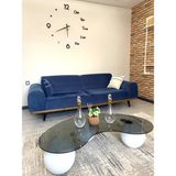 Modern Beton Dokulu 3 Top Orta Sehpa - Salon Sehpası - FÜME - BEYAZ