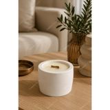 Modern Beton Mum – Vanilya Kokulu, Ahşap Fitilli Dikey Tasarım | soya wax